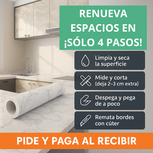 PAPEL VINIL AUTOADHESIVO MARMOLEADO 10m x 60cms